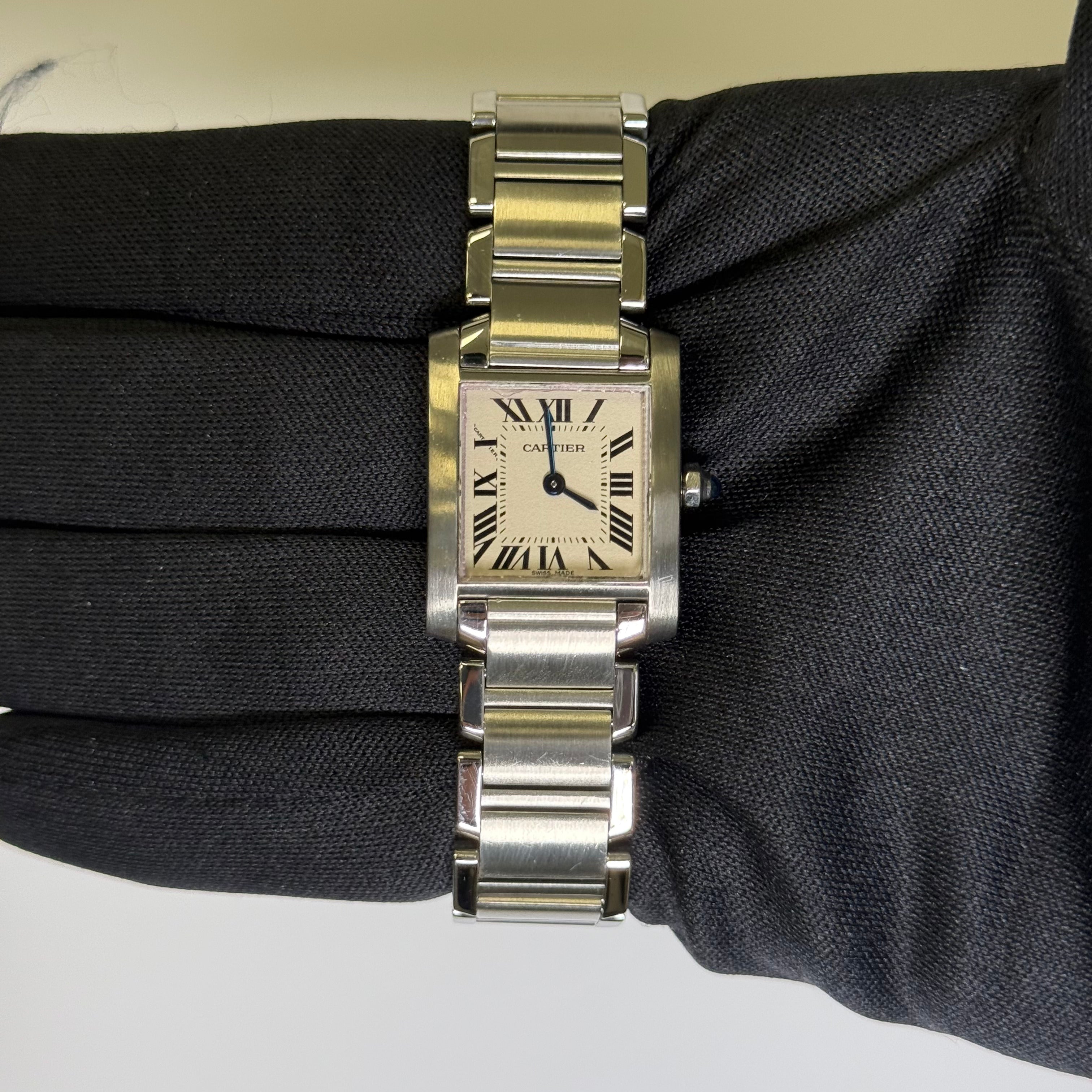 Cartier Tank 20mm Ivory Dial Watch Ref# W51008Q3