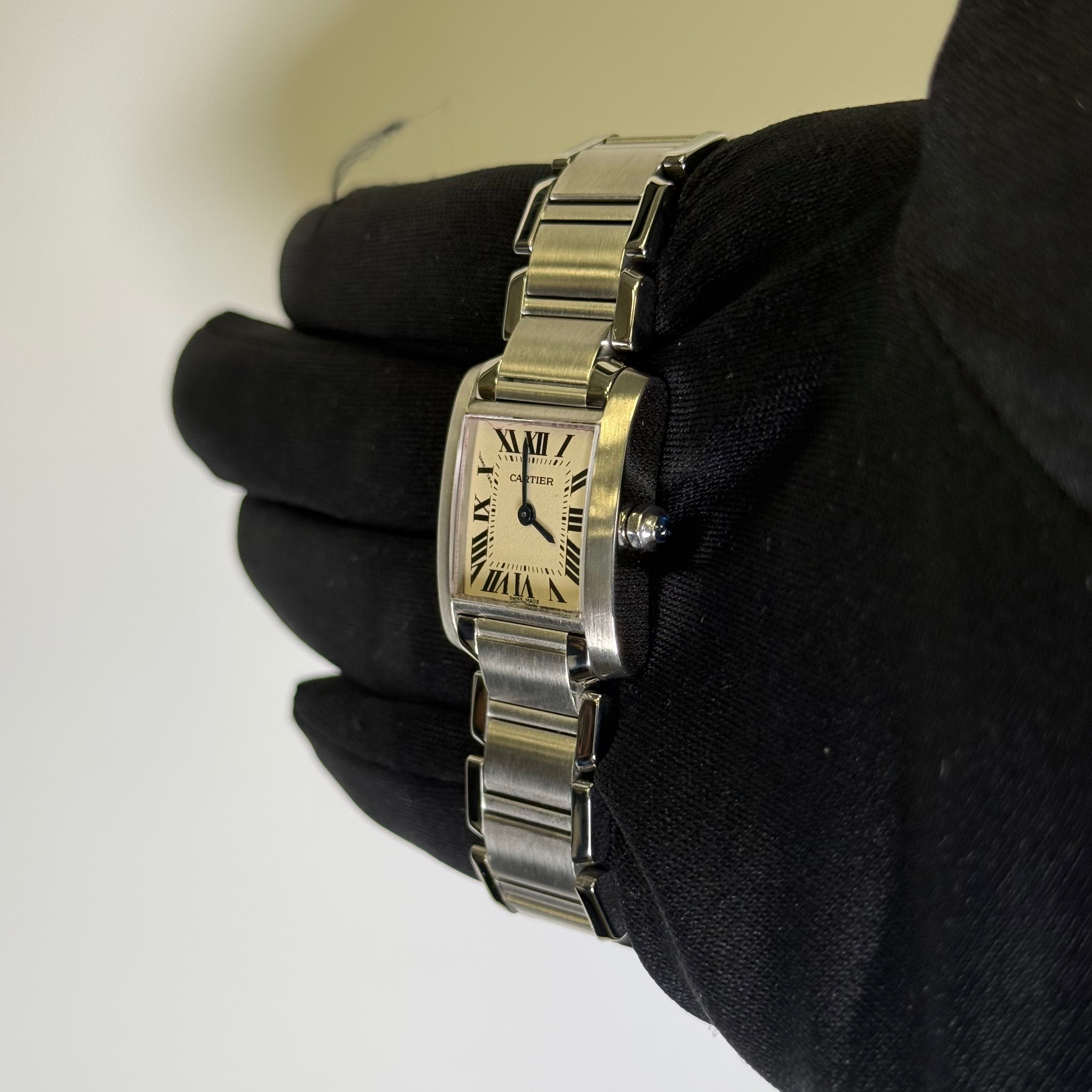 Cartier Tank 20mm Ivory Dial Watch Ref# W51008Q3