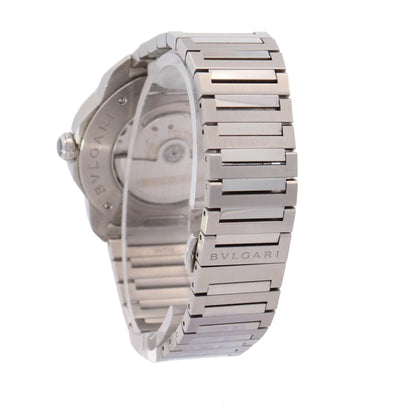 Bvlgari Octo Roma Stainless Steel Grey Arabic & Stick Dial Watch Reference #: 103740 - Happy Jewelers Fine Jewelry Lifetime Warranty