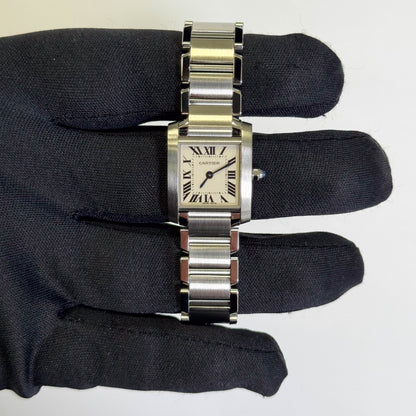 Cartier Tank Stainless Steel 20mm Ivory Dial Watch Ref# W51008Q3 - Happy Jewelers Fine Jewelry Lifetime Warranty