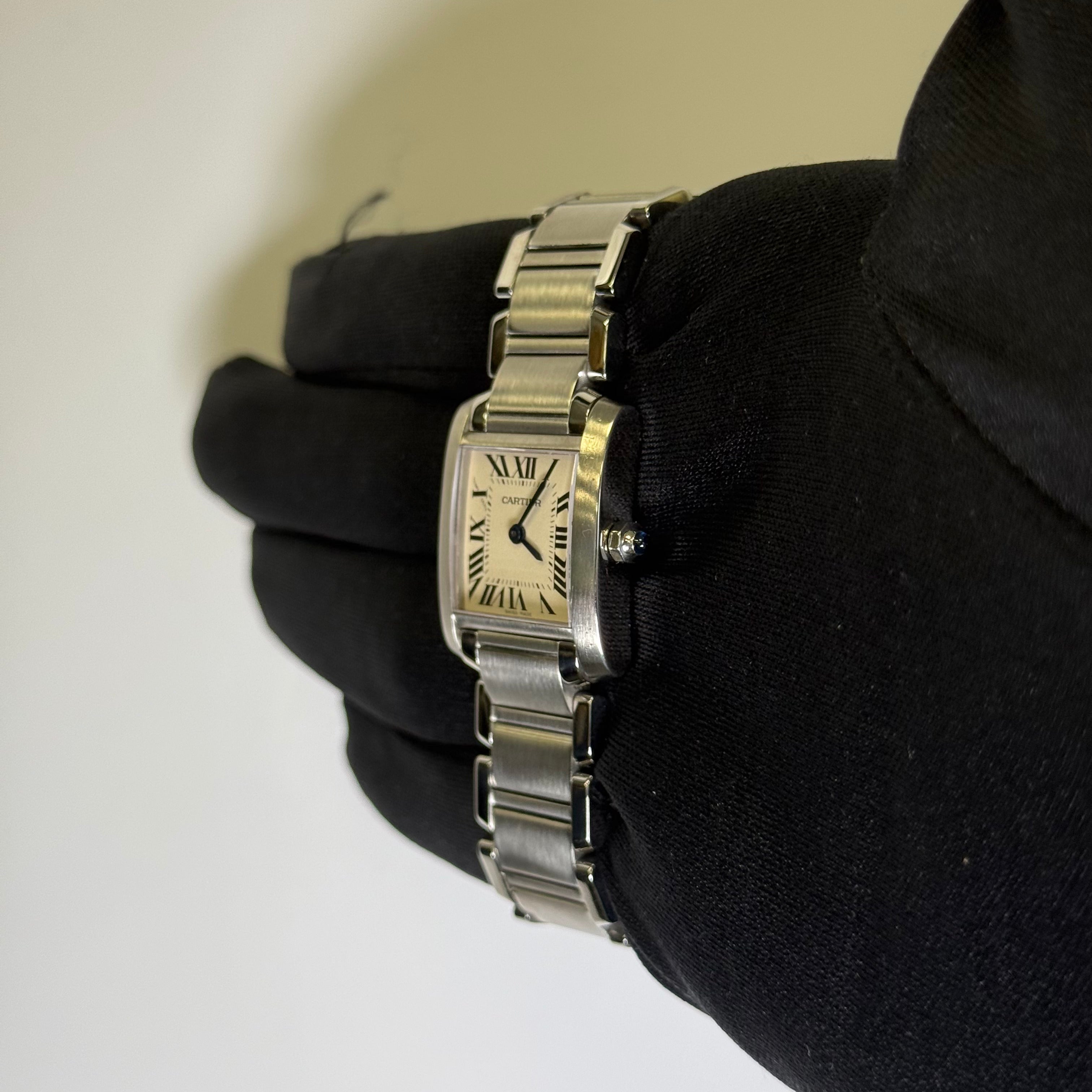 Cartier Tank 20mm Ivory Dial Watch Ref# W51008Q3