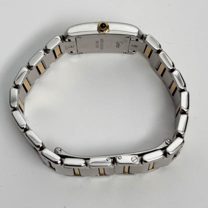 Cartier Tank Two-Tone Yellow Gold & Steel 25x20mm White Dial Watch Ref# W51007Q4