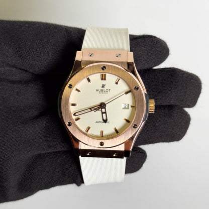 Hublot Classic Fusion 42mm Silver Opaline Dial Watch Ref# 542.OX.2610.LR