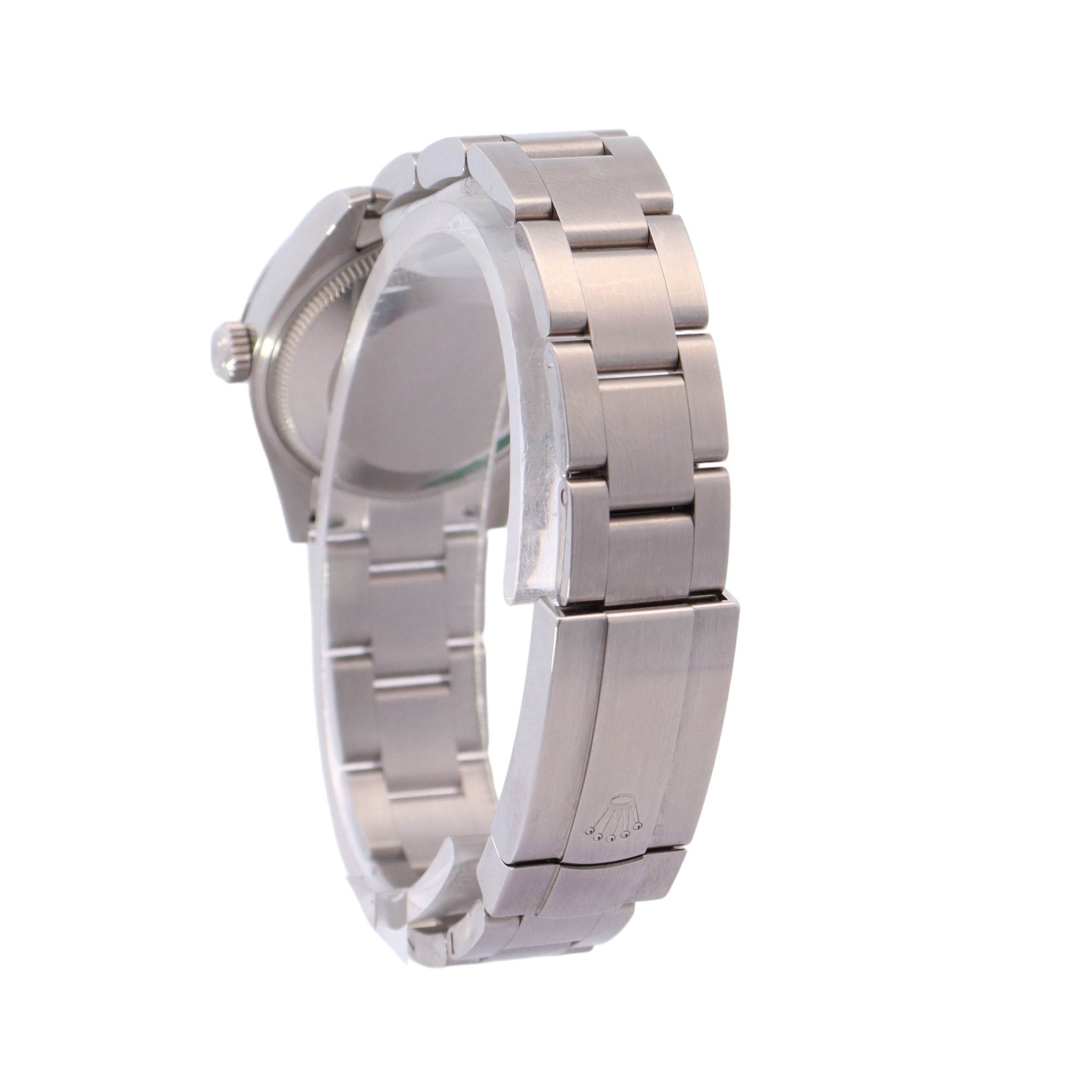 Rolex Oyster Perpetual Stainless Steel 31mm Green Stick Dial Watch Ref# 277200 - Happy Jewelers Fine Jewelry Lifetime Warranty