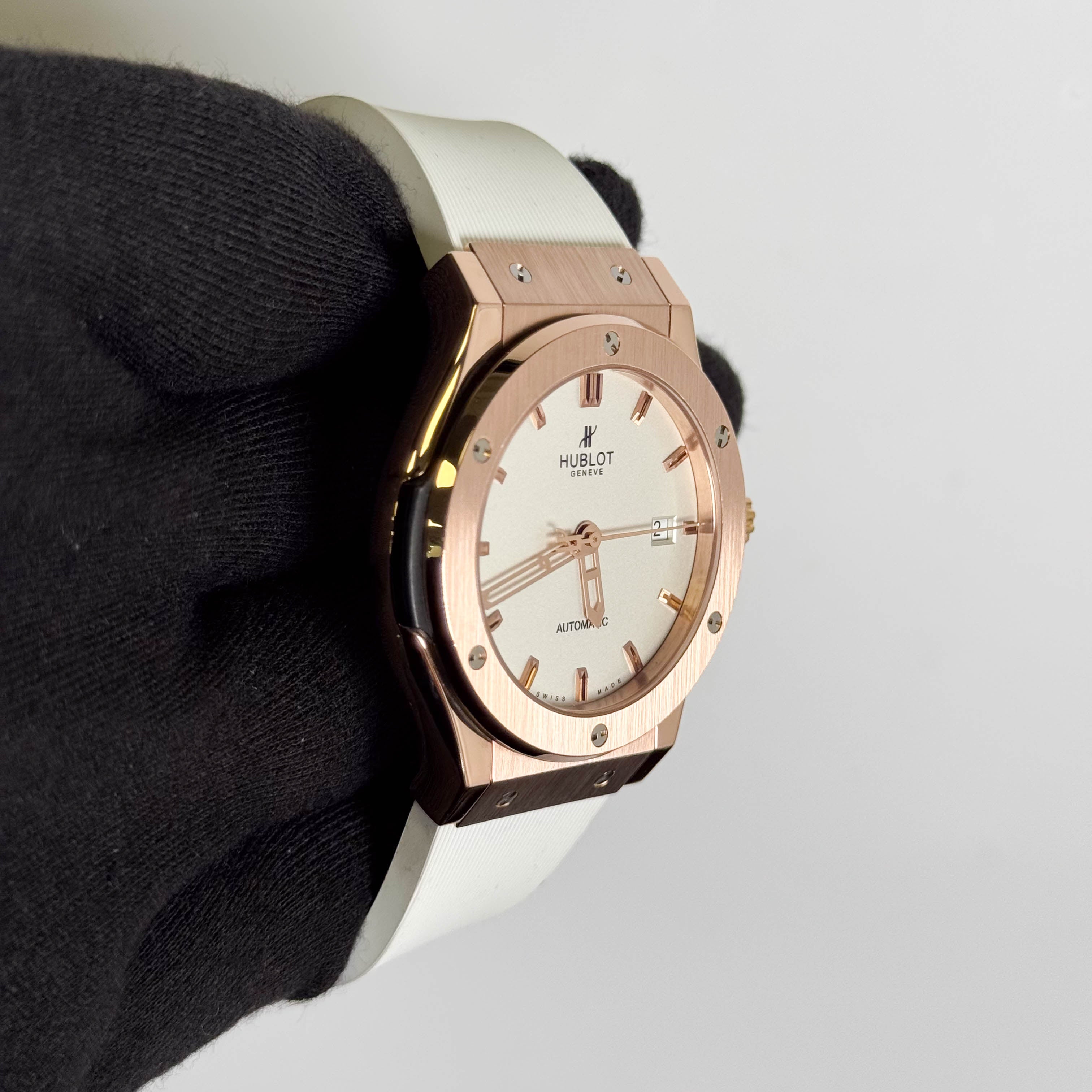 Hublot Classic Fusion 42mm Silver Opaline Dial Watch Ref# 542.OX.2610.LR