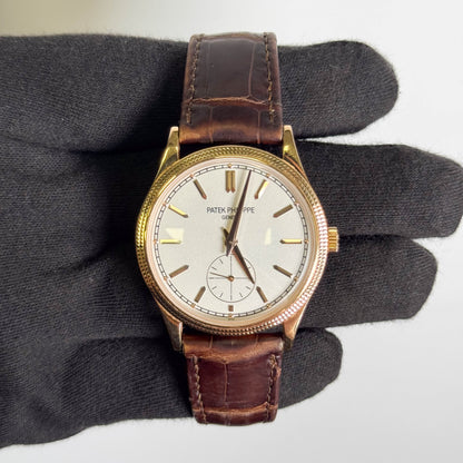 Patek Philippe Calatrava 39mm White Dial Watch Ref# 6119R-001