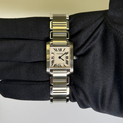 Cartier Tank 20mm Ivory Dial Watch Ref# W51008Q3