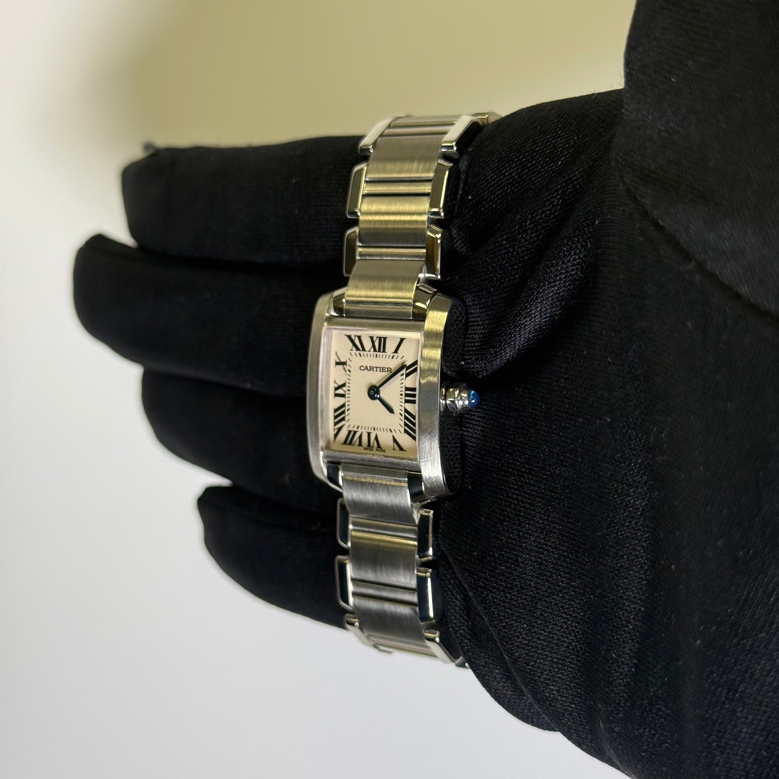 Cartier Tank 20mm Ivory Dial Watch Ref# W51008Q3