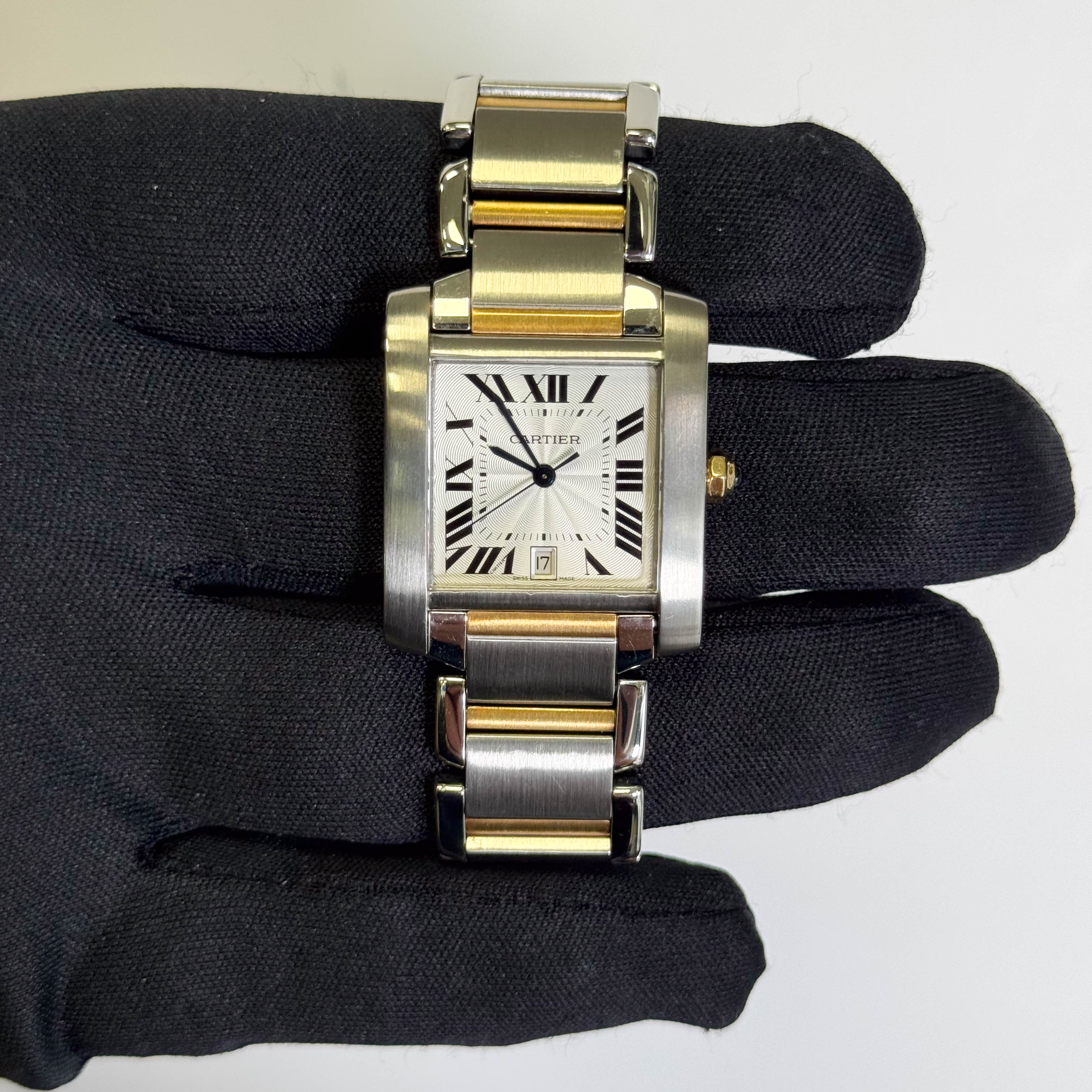 Cartier Tank Stainless Steel 32mm White Dial Watch Ref# W51005Q4 - Happy Jewelers Fine Jewelry Lifetime Warranty
