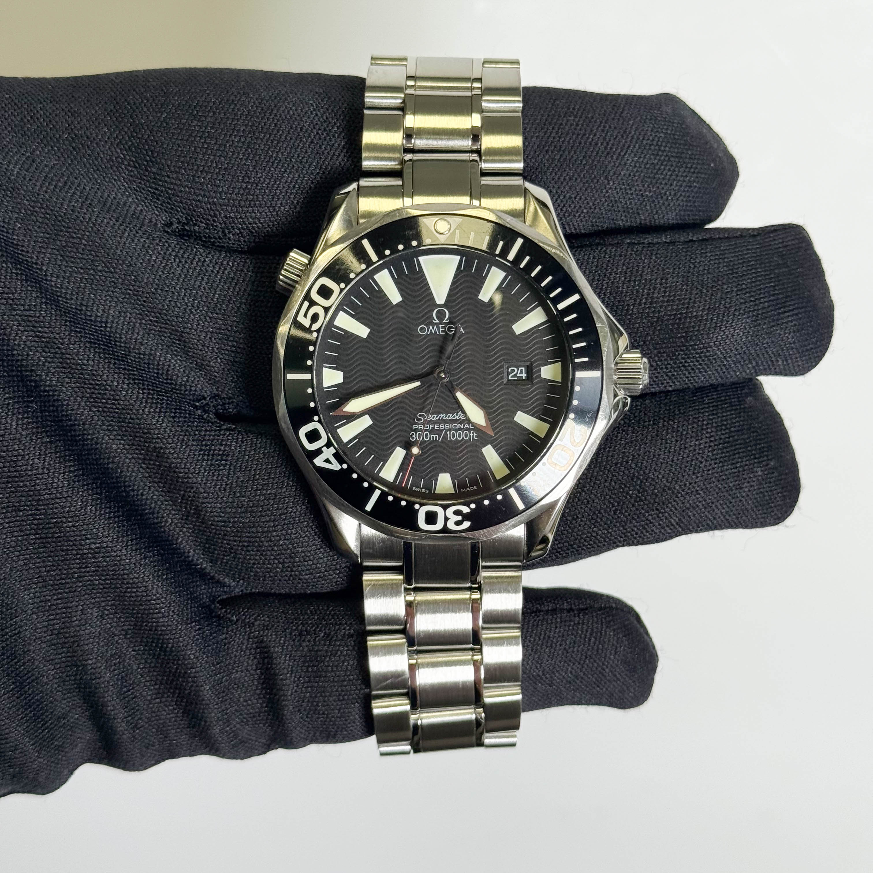 Omega Seamaster 41mm Black Dial Watch Ref# 2254.50 - Happy Jewelers Fine Jewelry Lifetime Warranty