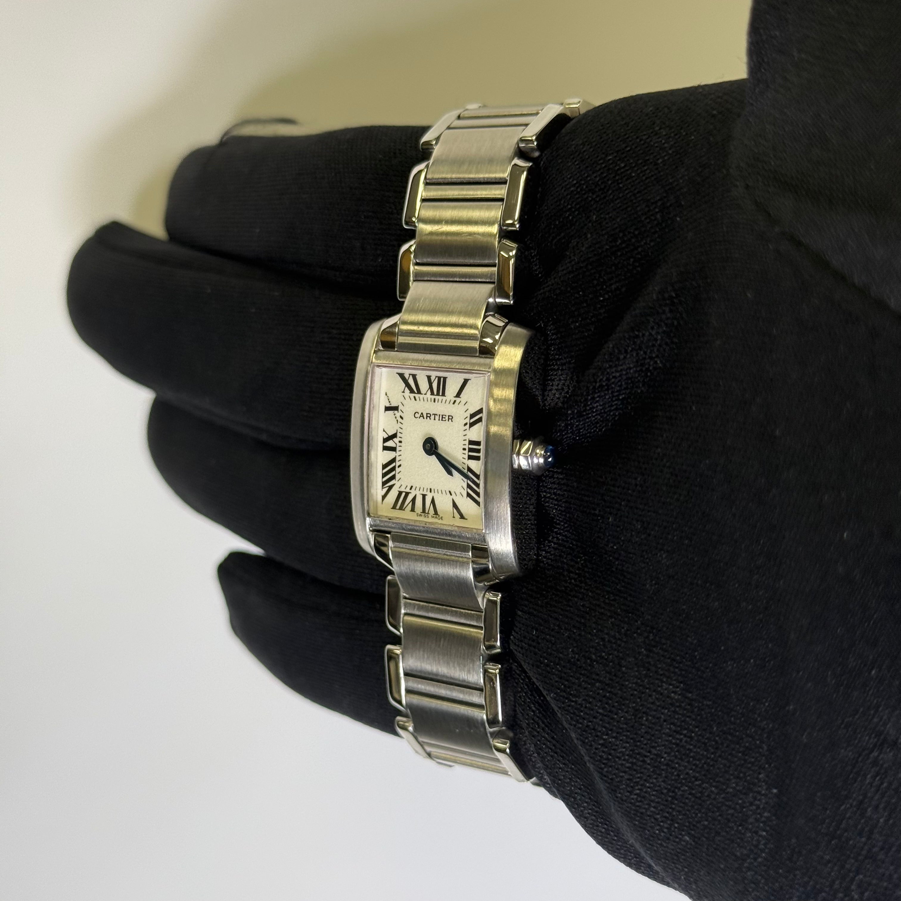 Cartier Tank 20mm Ivory Dial Watch Ref# W51008Q3