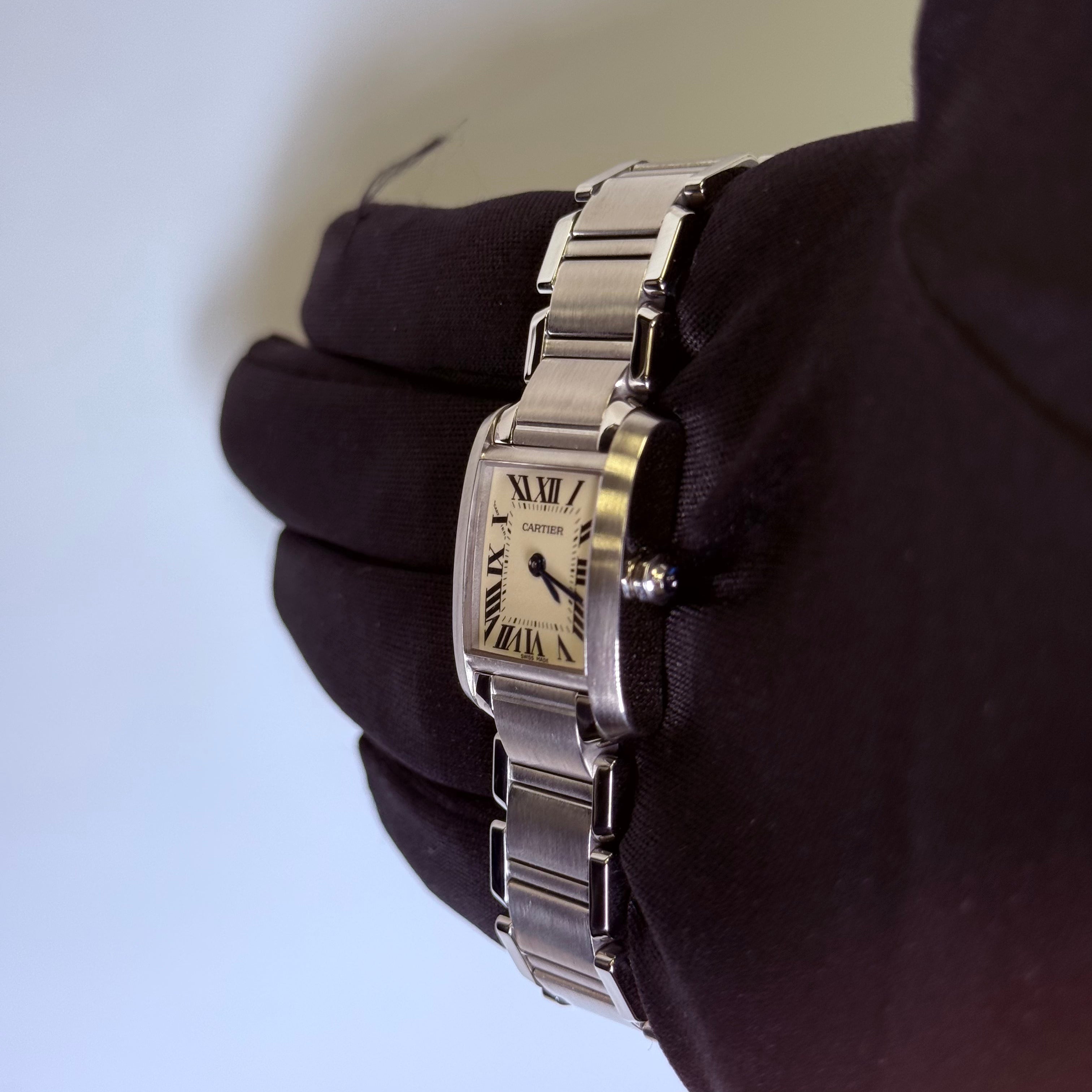 Cartier Tank 20mm Ivory Dial Watch Ref# W51008Q3