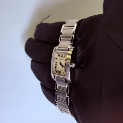 Cartier Tank 20mm Ivory Dial Watch Ref# W51008Q3