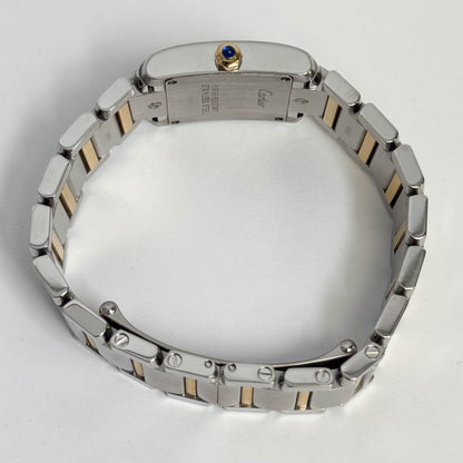 Cartier Tank Two-Tone Yellow Gold & Steel 25x20mm White Dial Watch Ref# W51007Q4 - Happy Jewelers Fine Jewelry Lifetime Warranty