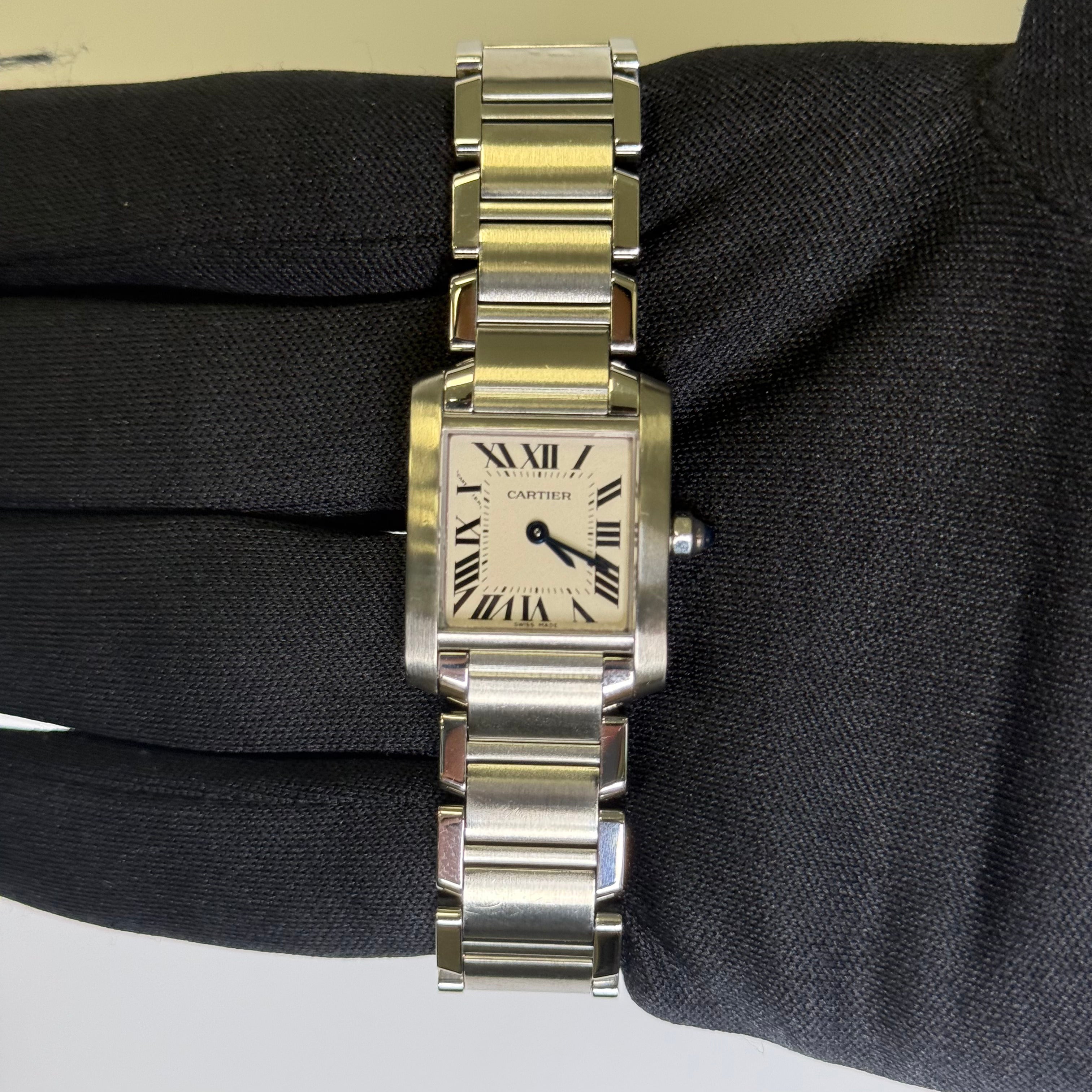 Cartier Tank 20mm Ivory Dial Watch Ref# W51008Q3