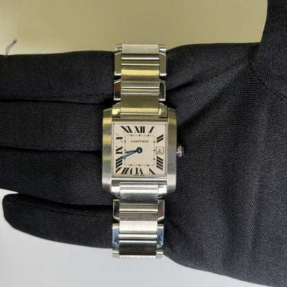 Cartier Tank 25mm White Dial Watch Ref# W51011Q3 - Happy Jewelers Fine Jewelry Lifetime Warranty