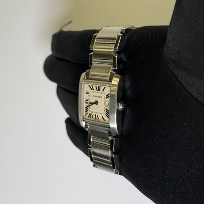 Cartier Tank 25mm White Dial Watch Ref# W51011Q3 - Happy Jewelers Fine Jewelry Lifetime Warranty