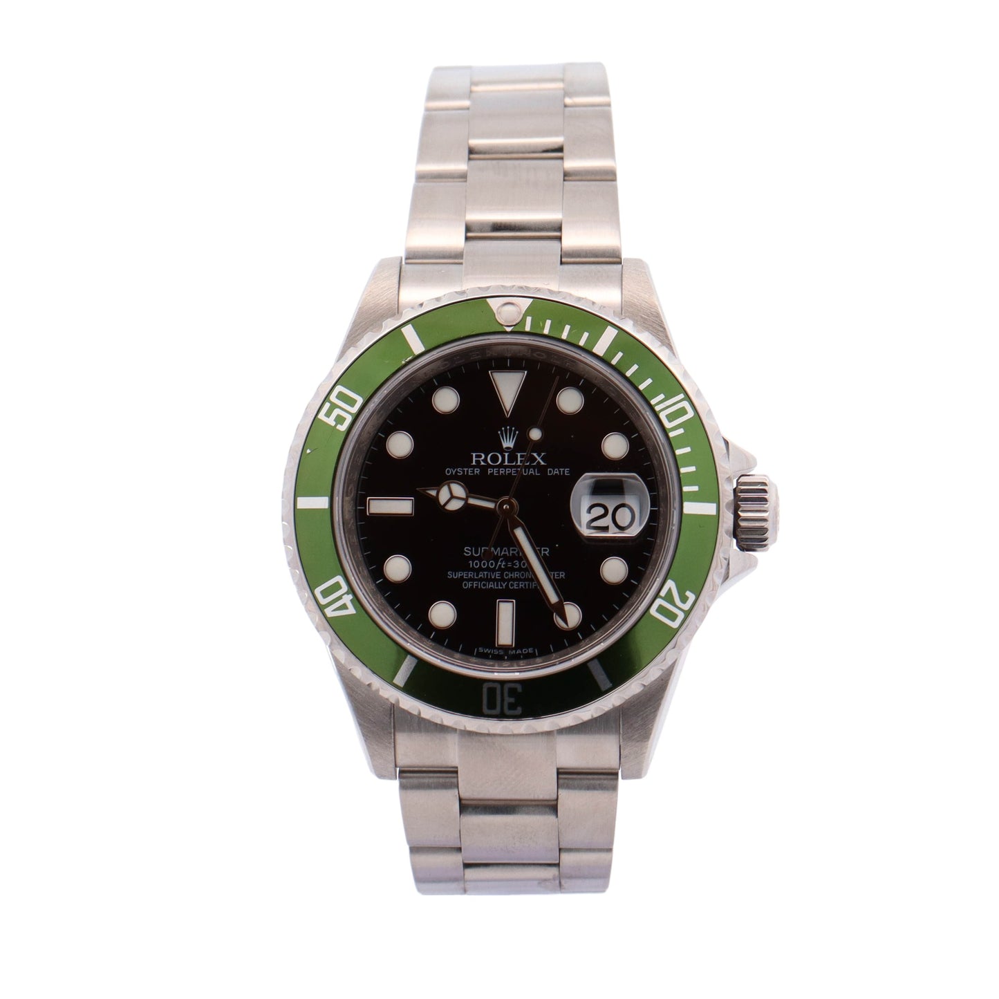 Rolex Submariner Date "Kermit" 40mm Stainless Steel Black Dot Dial Watch Reference# 16610LV - Happy Jewelers Fine Jewelry Lifetime Warranty