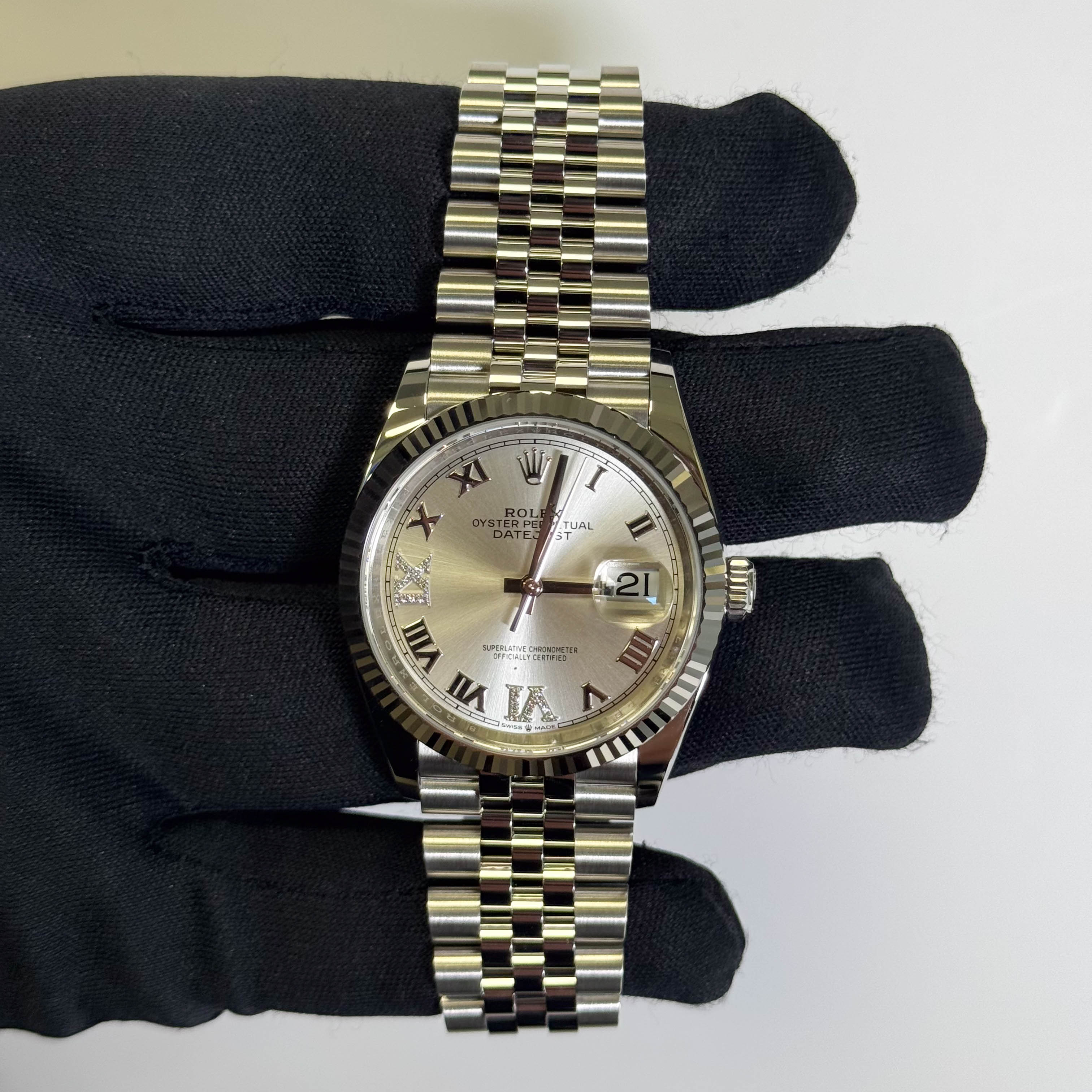 Rolex Datejust 36mm Silver Roman Dial Watch Ref# 126234