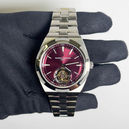 Vacheron Constantin Overseas Tourbillon 42mm Red Dial Watch Ref# 6000V/210T-H179 - Happy Jewelers Fine Jewelry Lifetime Warranty