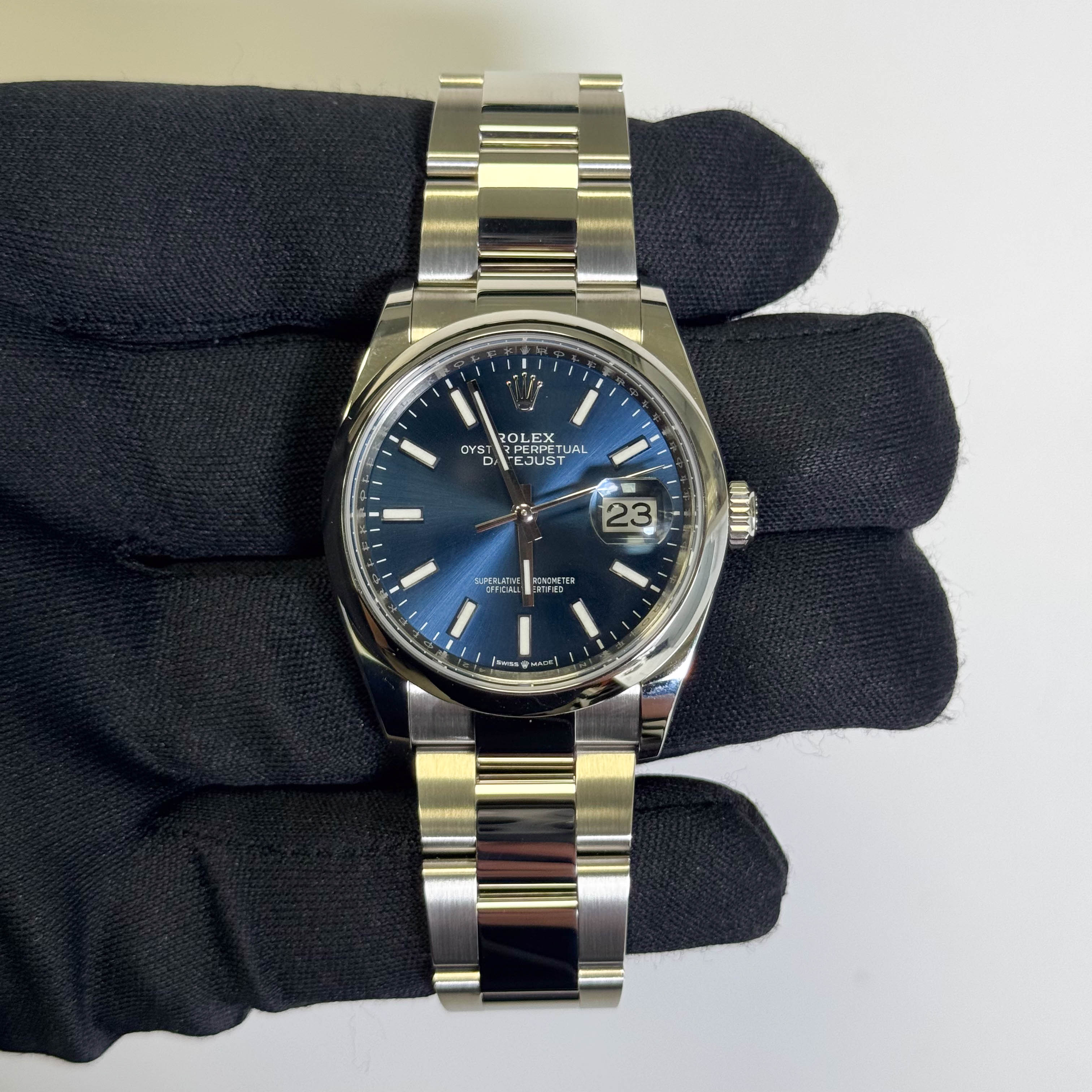 Rolex Datejust 36mm Blue Stick Dial Watch Ref# 126200