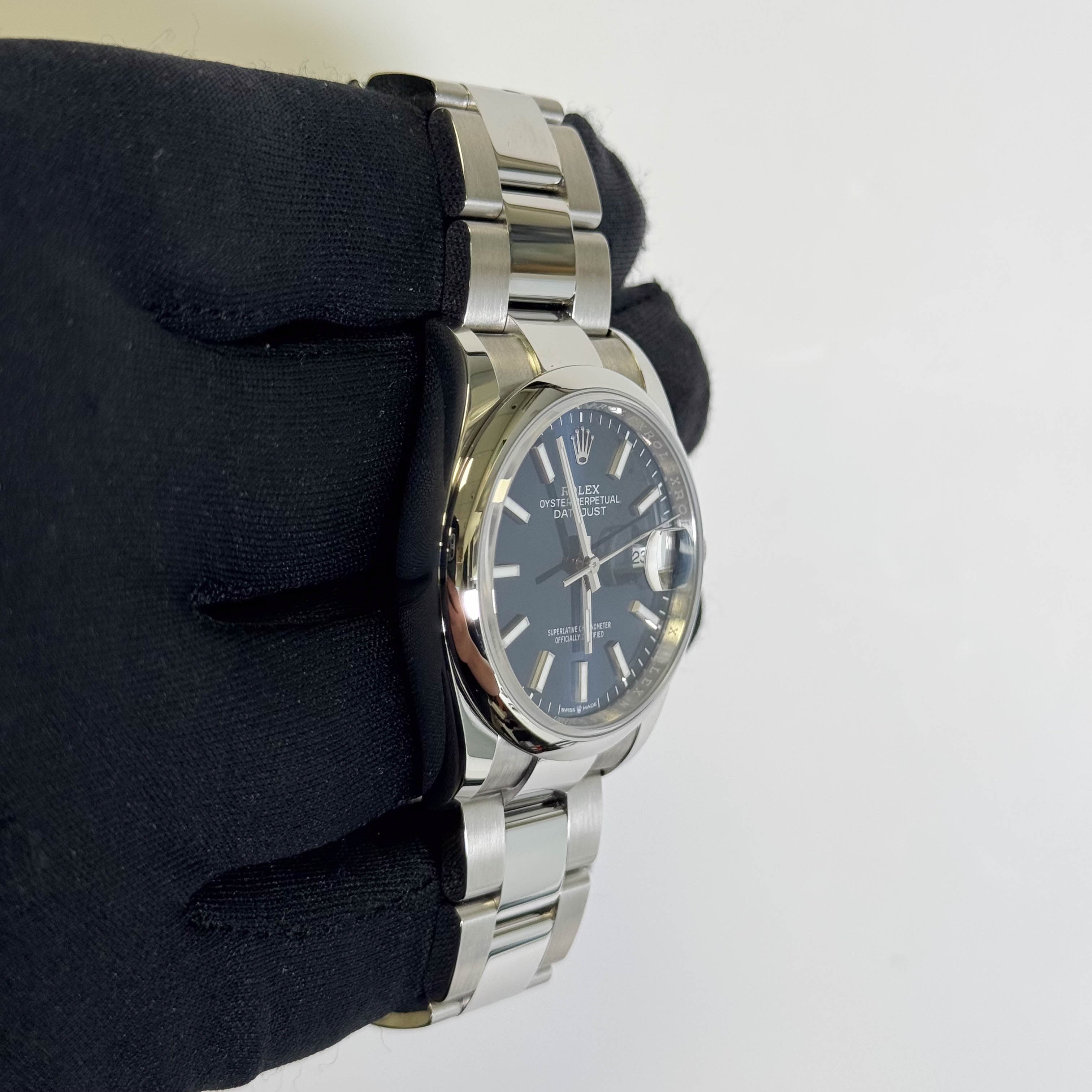 Rolex Datejust 36mm Blue Stick Dial Watch Ref# 126200