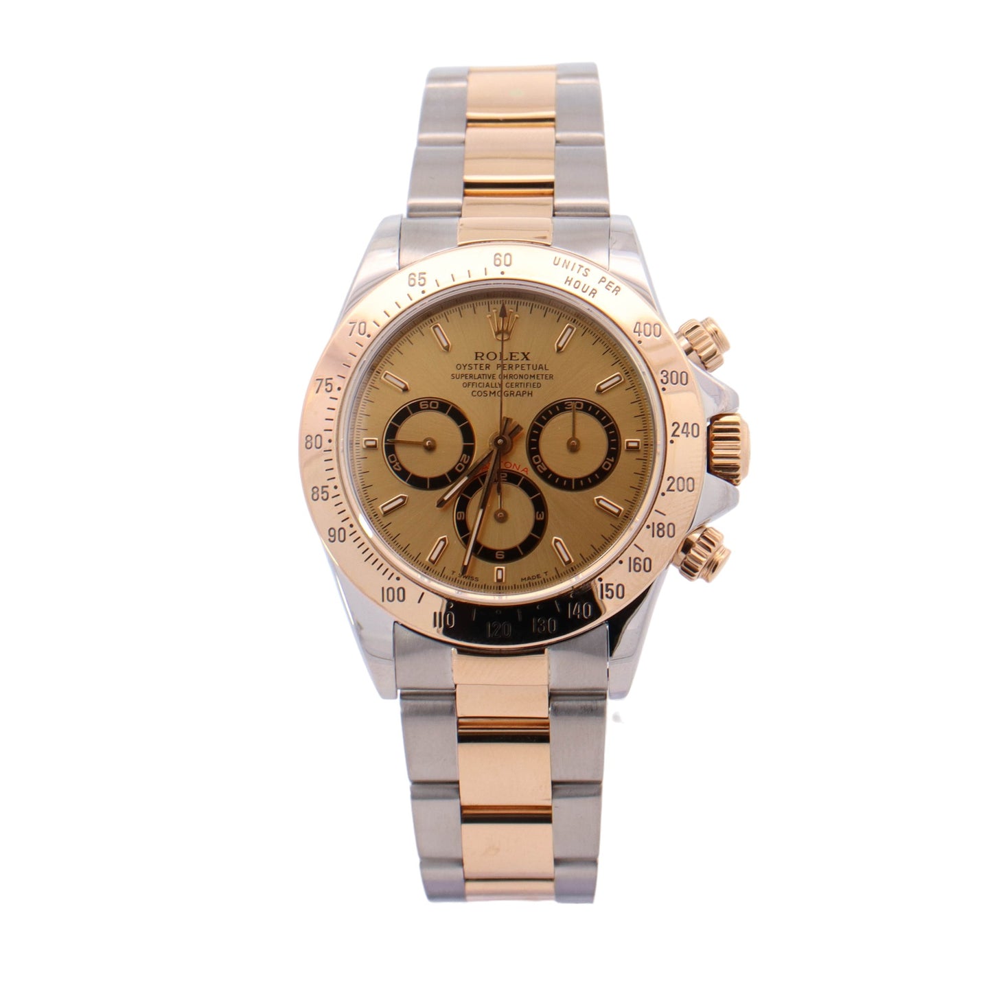 Rolex Daytona Two-Tone Stainless Steel & Yellow Gold 40mm Champagne Chronograph Dial Watch Reference #: 16523 - Happy Jewelers Fine Jewelry Lifetime Warranty