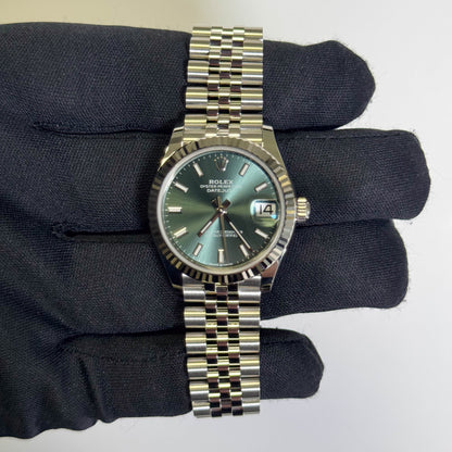 Rolex Datejust 31mm Green Stick Dial Watch Ref# 278274