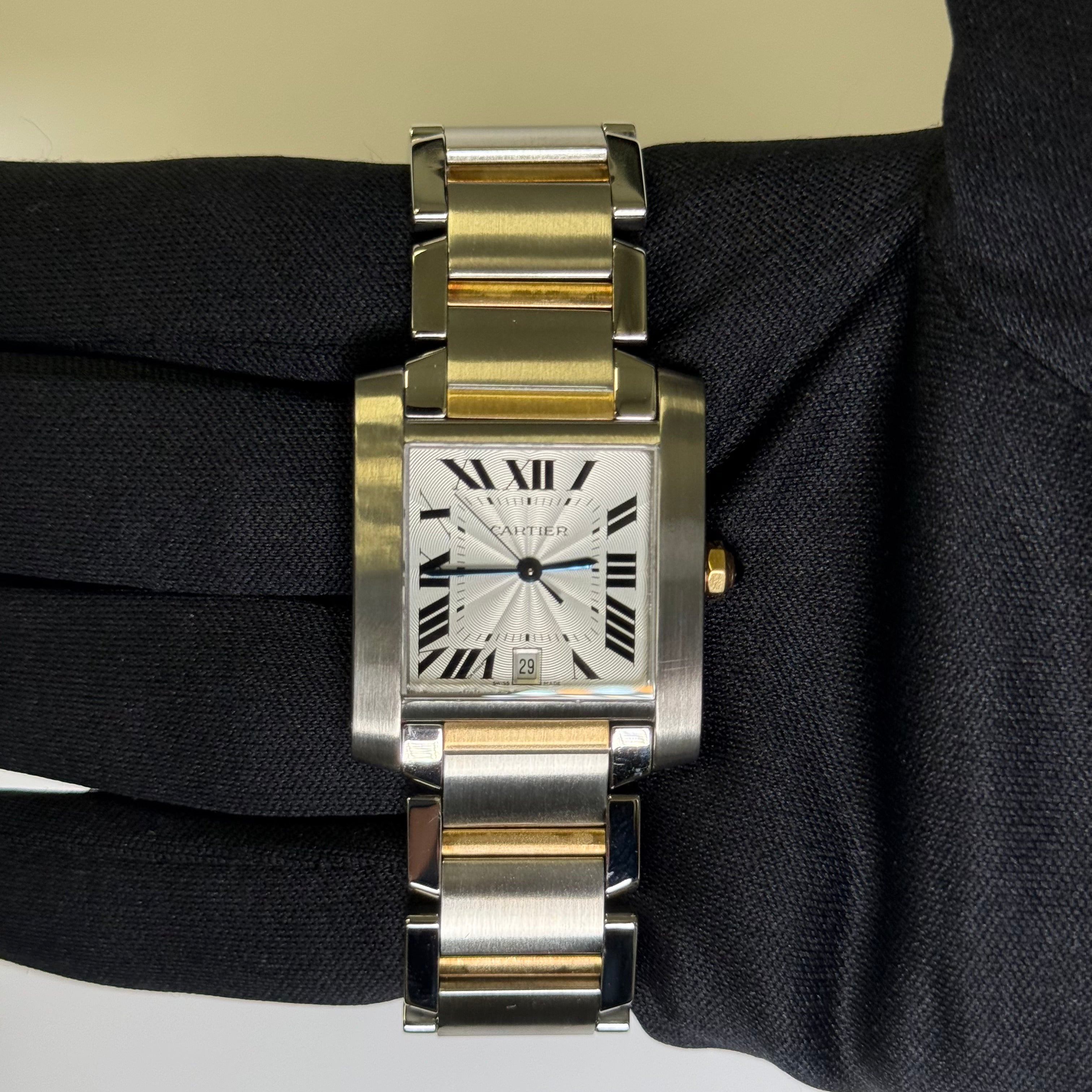 Cartier Tank Francaise 25mm Ivory Dial Ref#W51005Q4