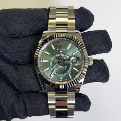 Rolex Sky-Dweller 42mm Green Dial Watch Ref# 336934