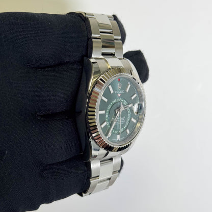 Rolex Sky-Dweller 42mm Green Dial Watch Ref# 336934