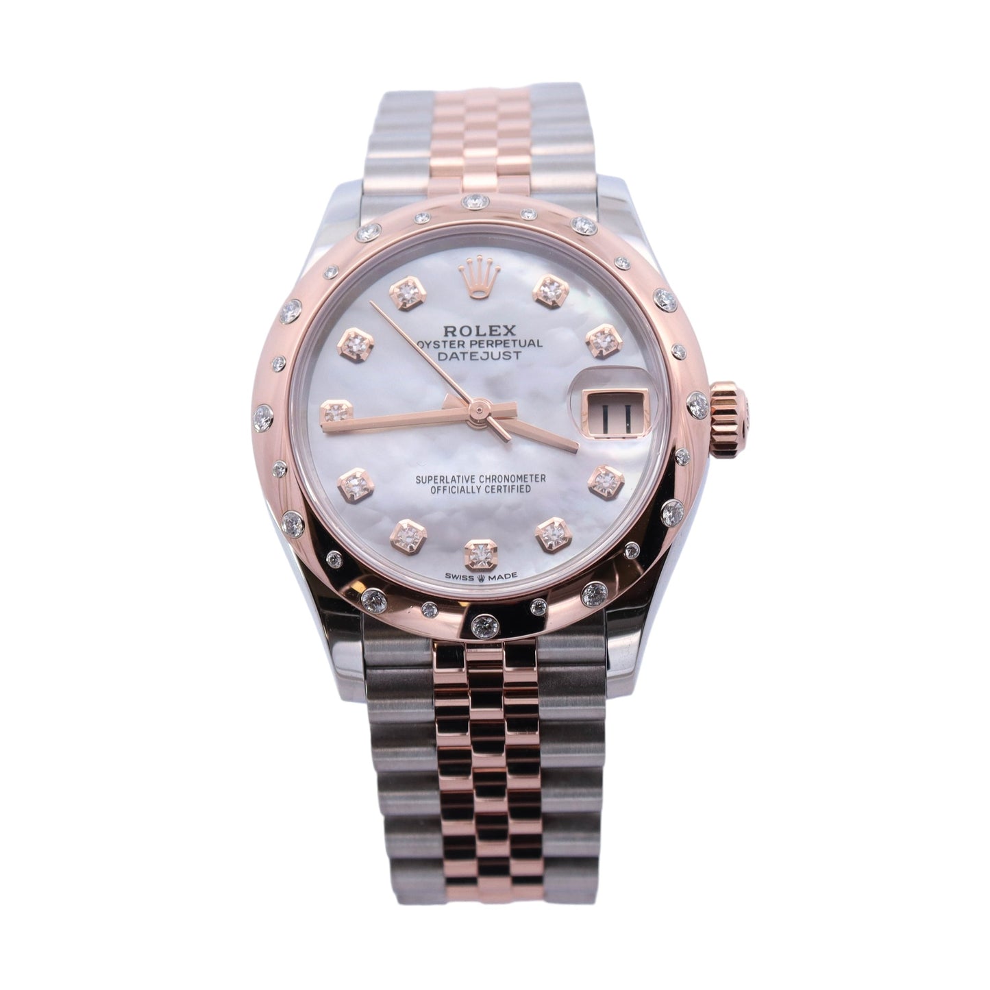 Rolex Datejust 31mm Stainless Steel & Rose Gold MOP Diamond Dial Watch Reference# 278341RBR - Happy Jewelers Fine Jewelry Lifetime Warranty