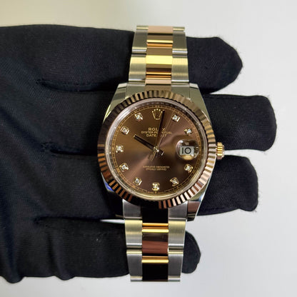 Rolex Datejust 41mm Chocolate Diamond Dial Watch Ref# 126331