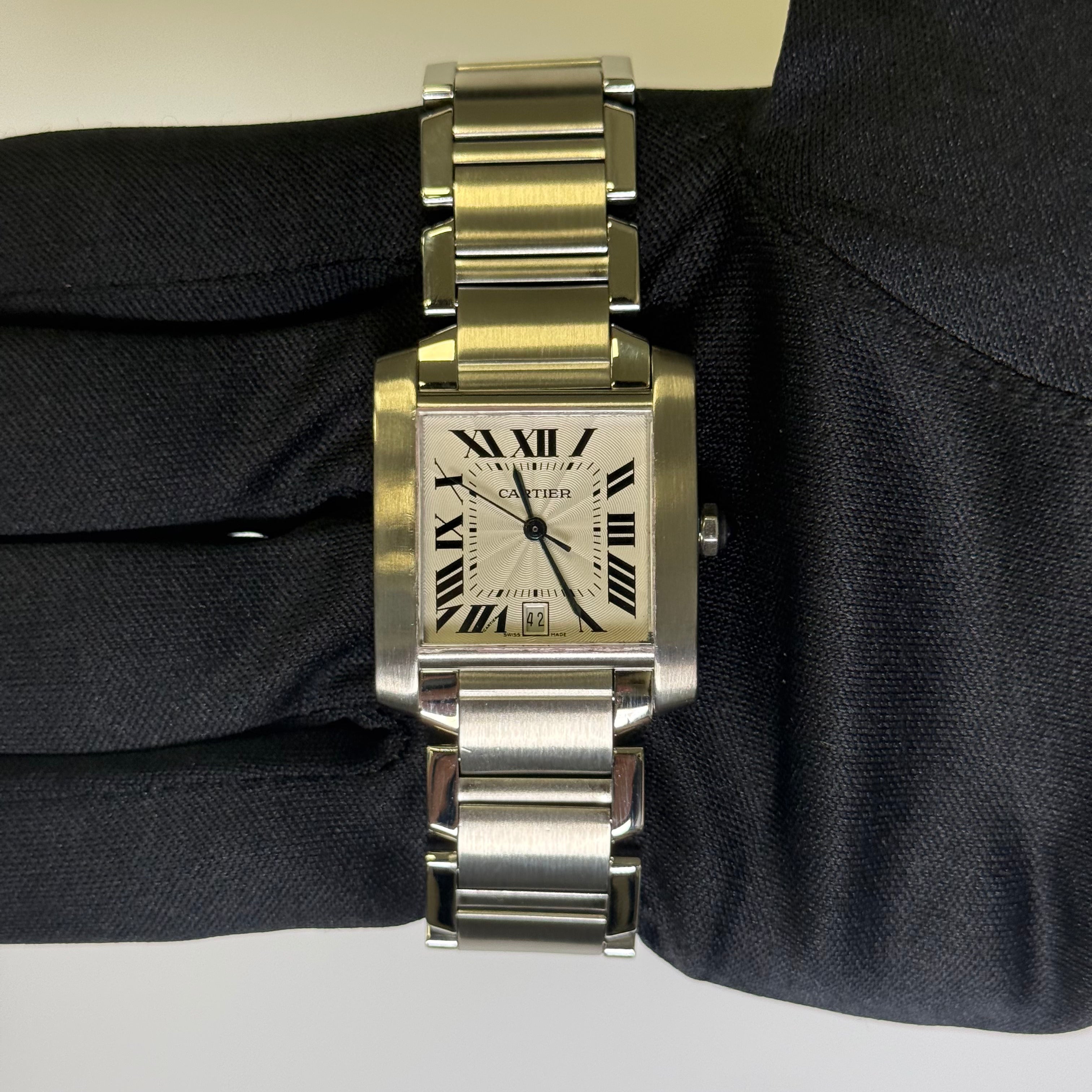 Cartier Tank 28mm White Dial Watch Ref# WA51002Q3