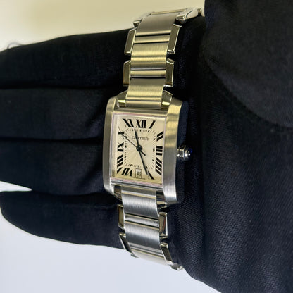 Cartier Tank 28mm White Dial Watch Ref# WA51002Q3