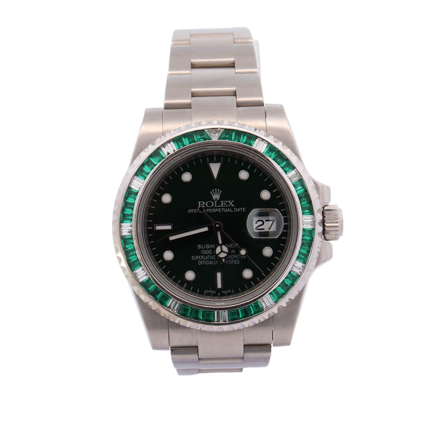 Rolex Mens Submariner Stainless Steel 40mm Custom Green Dot Dial Watch Reference #: 116610 - Happy Jewelers Fine Jewelry Lifetime Warranty