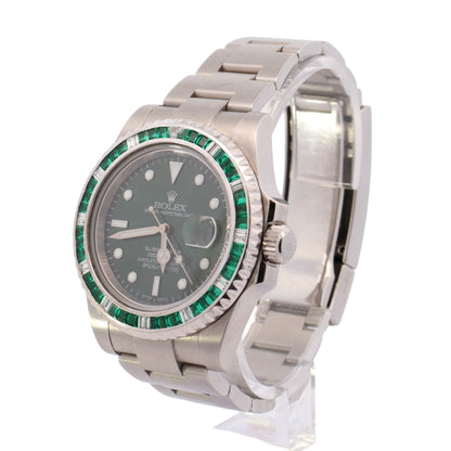 Rolex Mens Submariner Stainless Steel 40mm Custom Green Dot Dial Watch Reference #: 116610 - Happy Jewelers Fine Jewelry Lifetime Warranty
