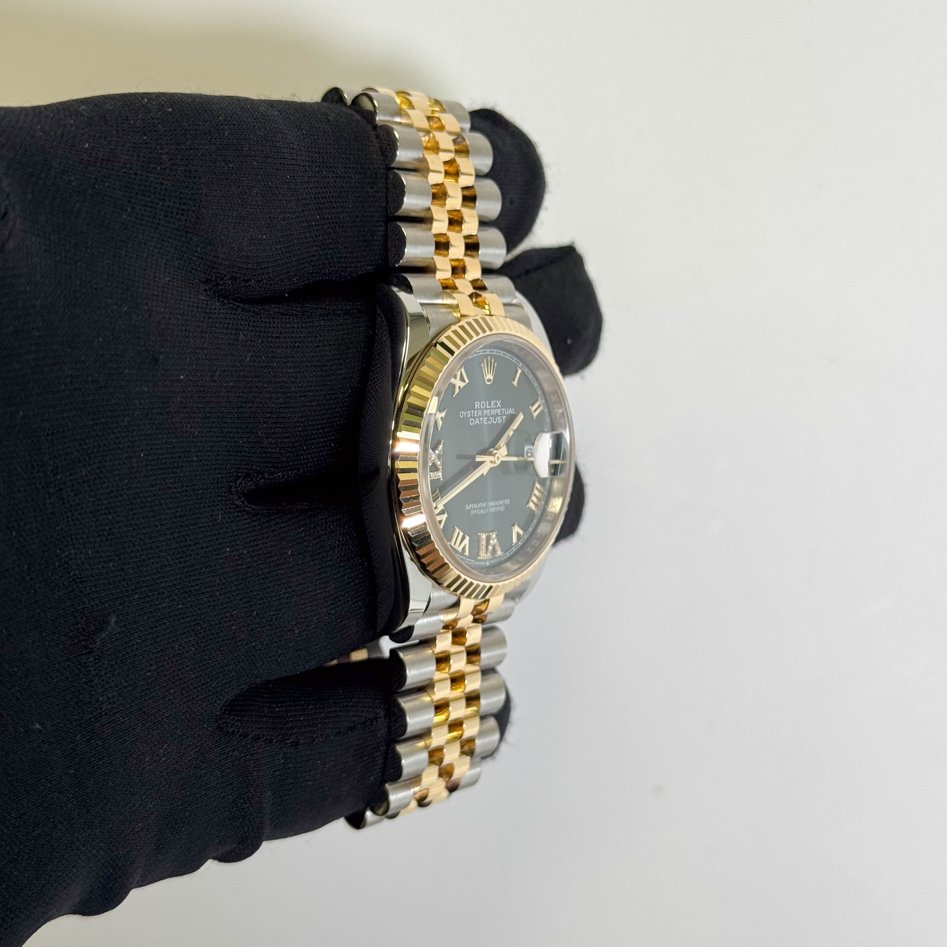 Rolex Datejust 36mm Olive Green Roman Dial Watch Ref# 126233