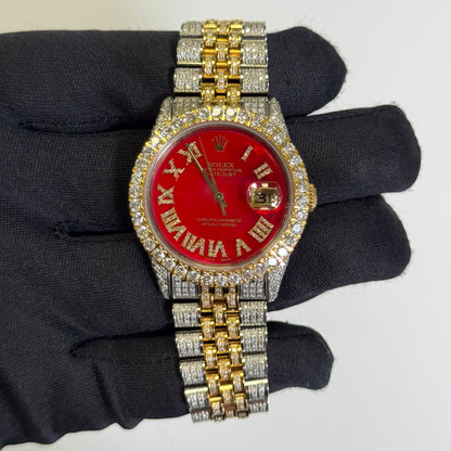Rolex Datejust 36mm Red Stick Dial Watch Ref# 16233