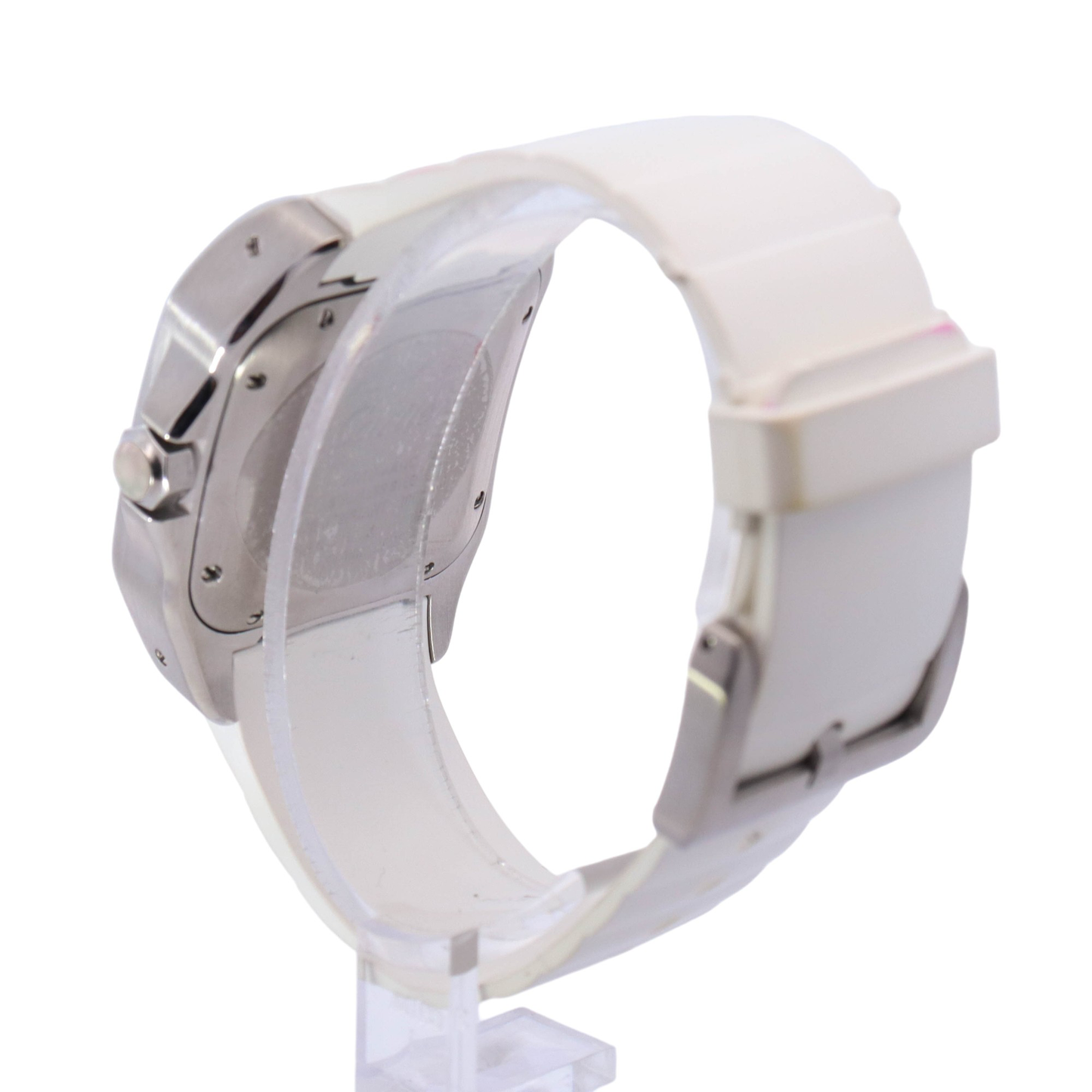 Cartier Santos 100 Stainless Steel 32mm White Roman Dial Watch Reference # W20122U2 - Happy Jewelers Fine Jewelry Lifetime Warranty
