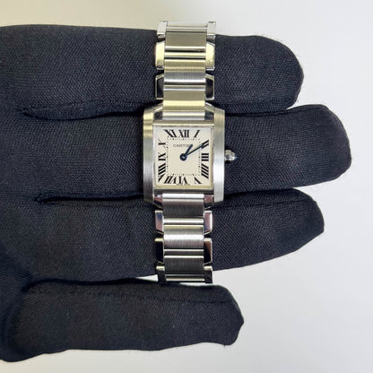 Cartier Tank Stainless Steel 20mm Ivory Dial Watch Ref# W51008Q3 - Happy Jewelers Fine Jewelry Lifetime Warranty