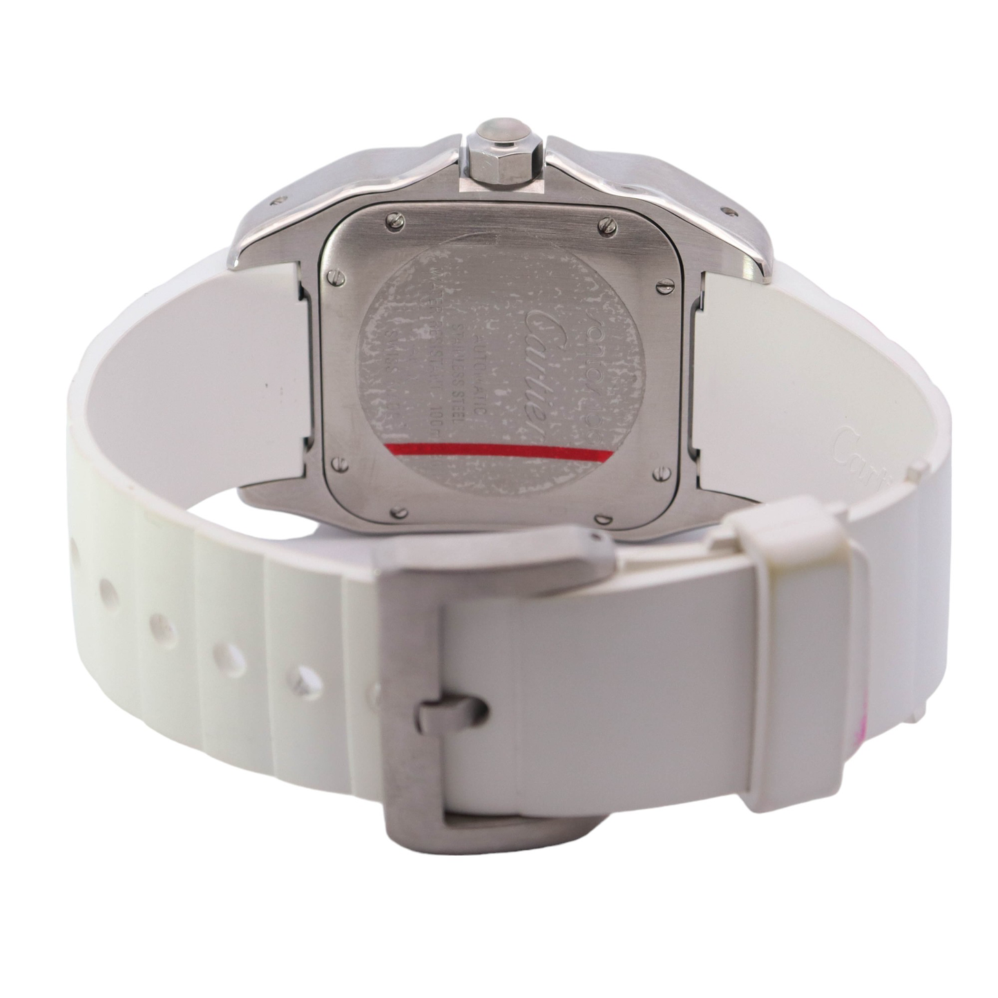 Cartier Santos 100 Stainless Steel 32mm White Roman Dial Watch Reference # W20122U2 - Happy Jewelers Fine Jewelry Lifetime Warranty