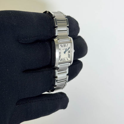 Cartier Tank Stainless Steel 20mm Ivory Dial Watch Ref# W51008Q3 - Happy Jewelers Fine Jewelry Lifetime Warranty