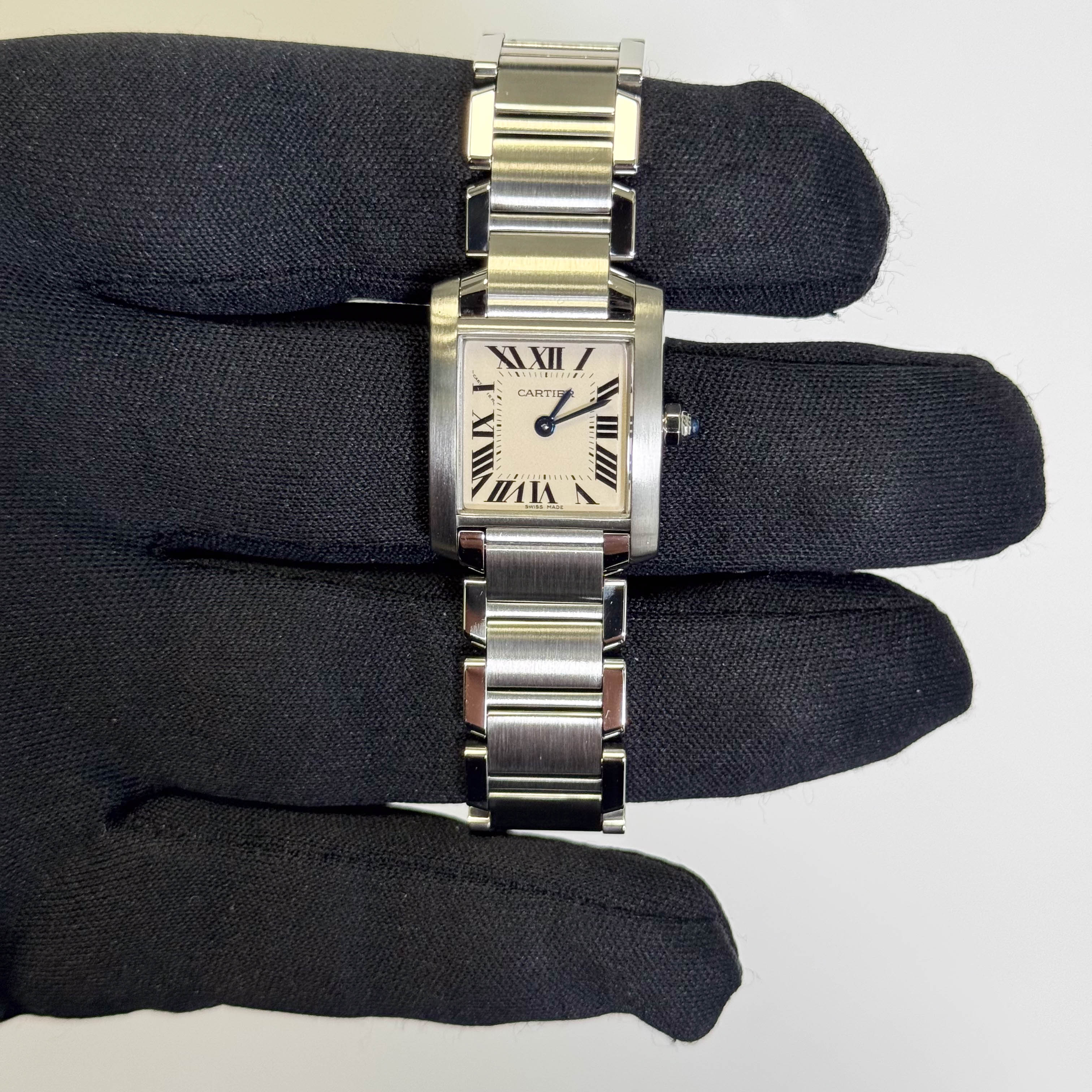 Cartier Tank Stainless Steel 20mm Ivory Dial Watch Ref# W51008Q3 - Happy Jewelers Fine Jewelry Lifetime Warranty