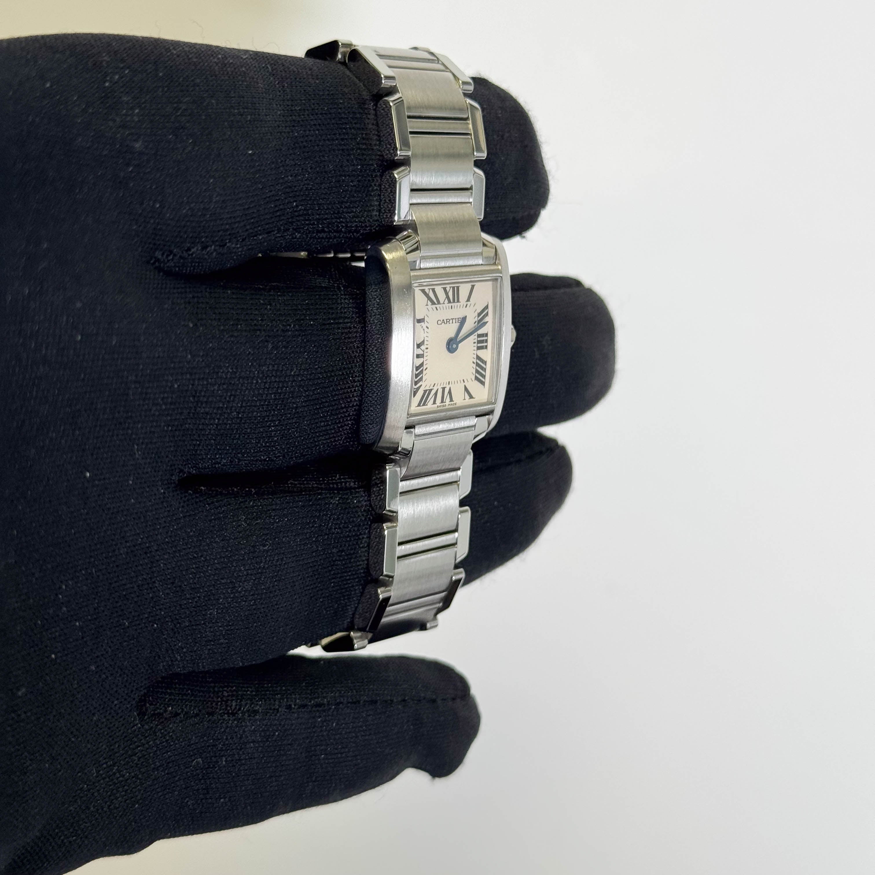 Cartier Tank Stainless Steel 20mm Ivory Dial Watch Ref# W51008Q3 - Happy Jewelers Fine Jewelry Lifetime Warranty