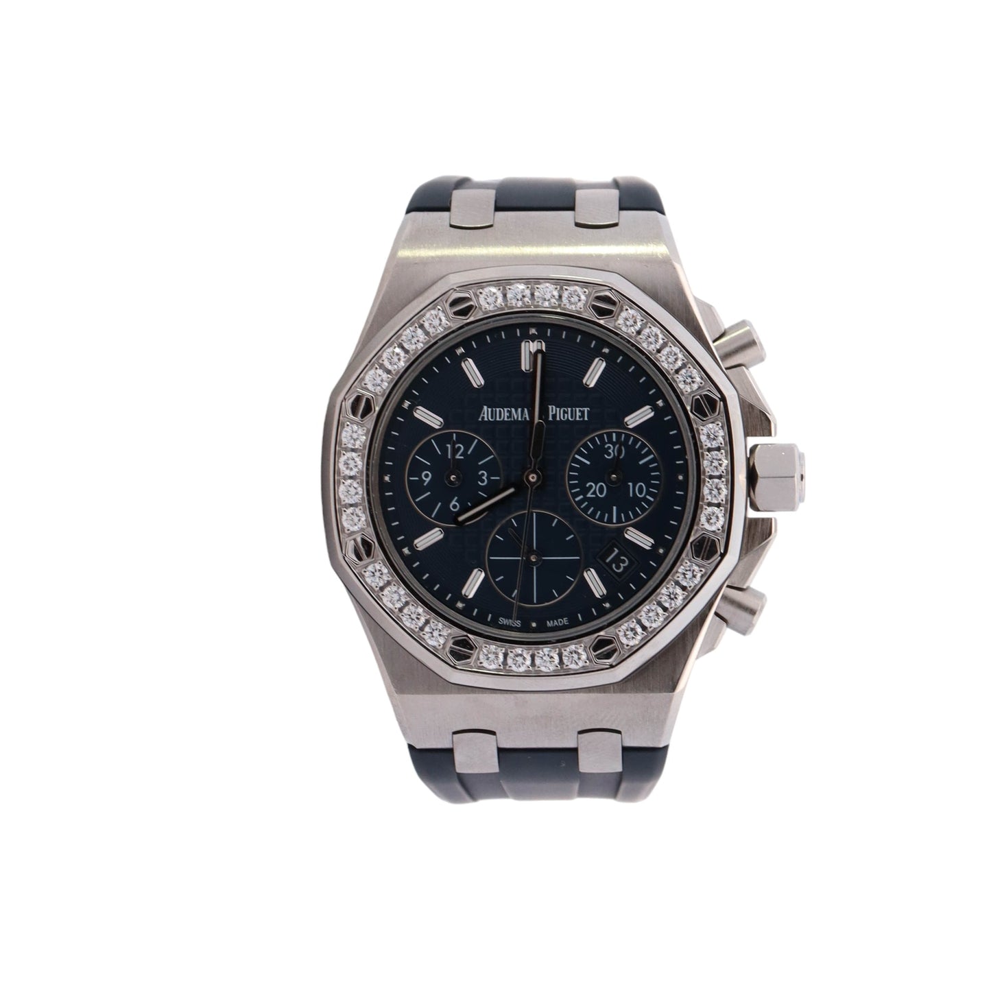 Audemars Piguet Royal Oak Offshore 37mm Stainless Steel Blue Chronograph Dial Watch  Reference #: 26231ST.ZZ.D002CA.01 - Happy Jewelers Fine Jewelry Lifetime Warranty