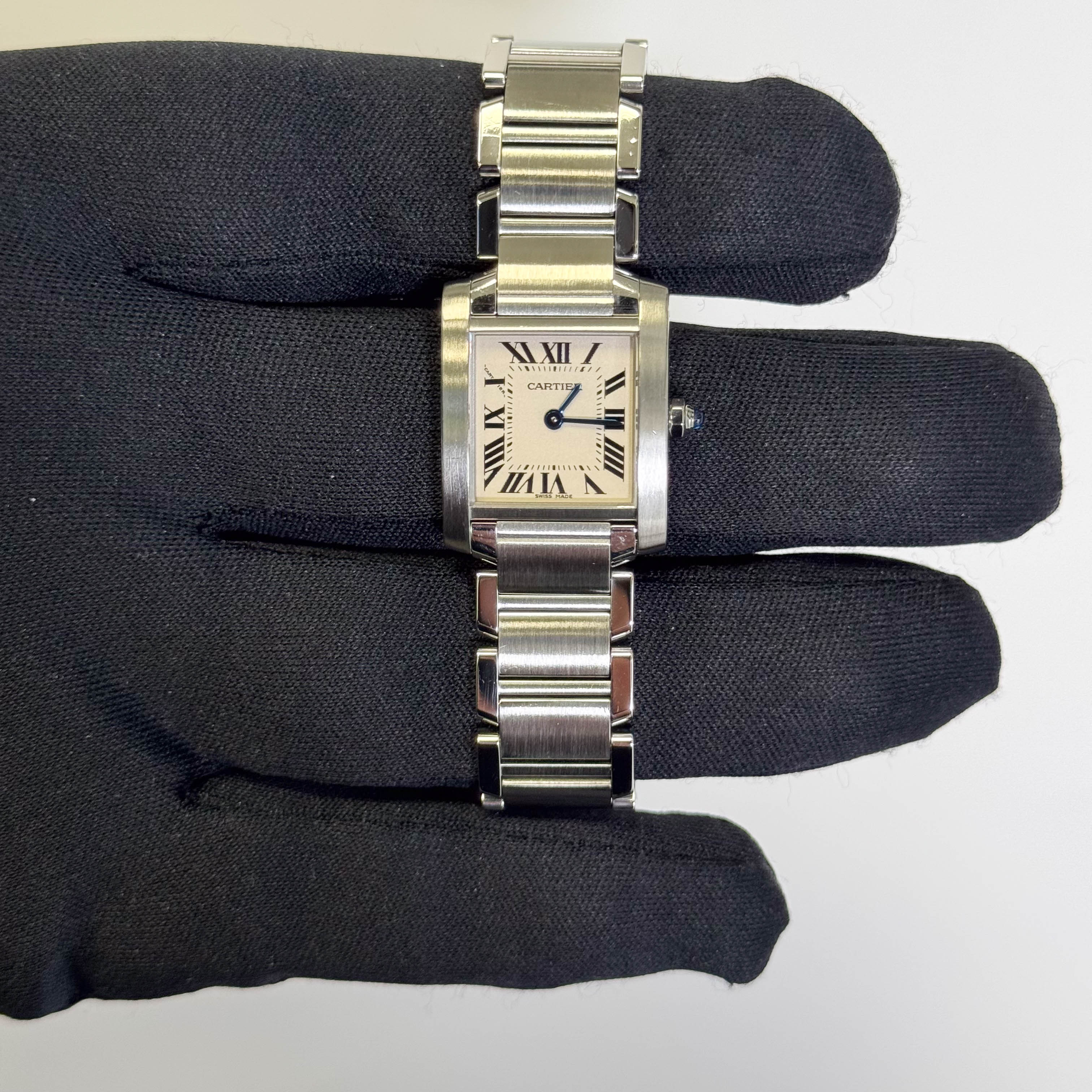 Cartier Tank Stainless Steel 20mm Ivory Dial Watch Ref# W51008Q3 - Happy Jewelers Fine Jewelry Lifetime Warranty