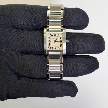 Cartier Tank Stainless Steel 20mm Ivory Dial Watch Ref# W51008Q3 - Happy Jewelers Fine Jewelry Lifetime Warranty