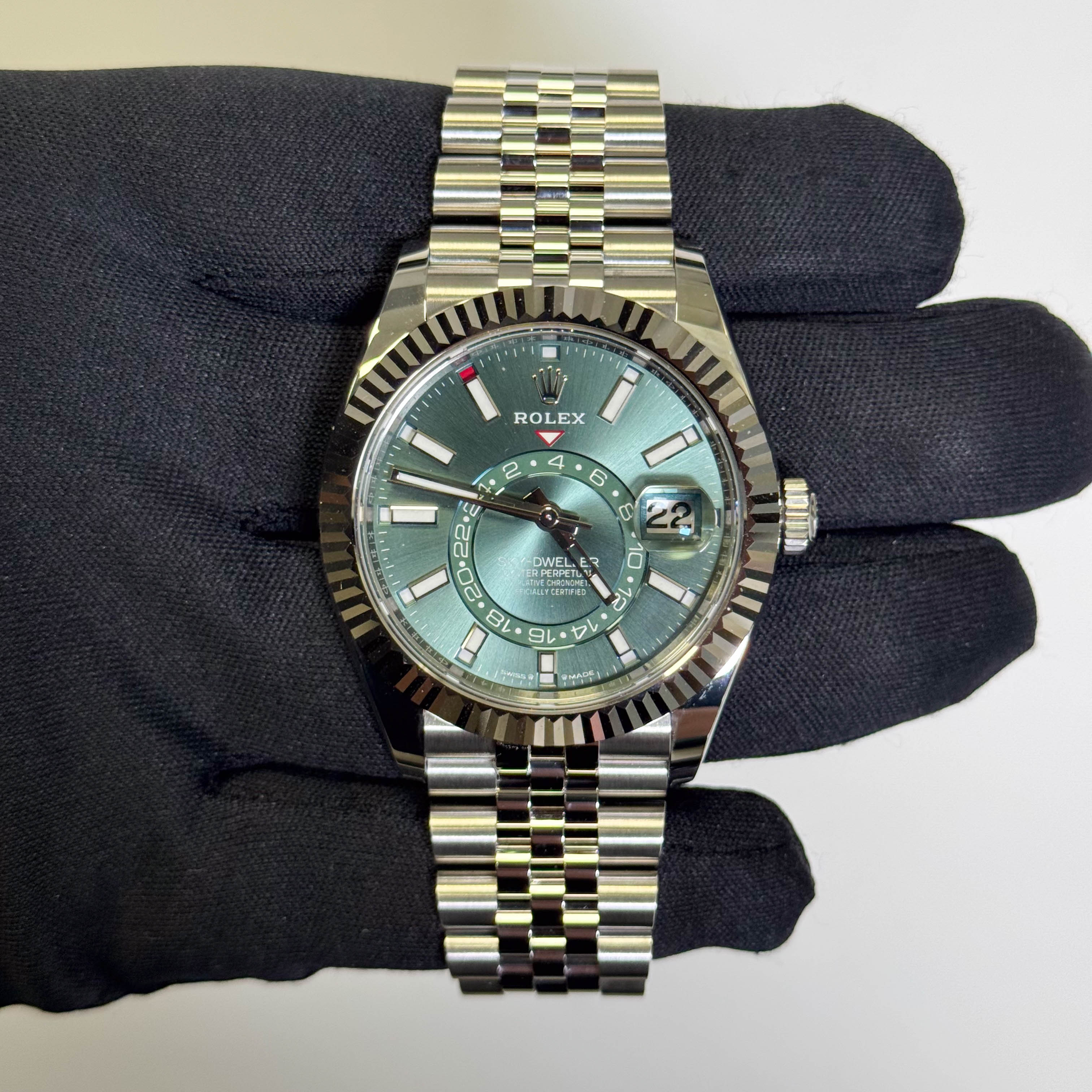 Rolex Sky-Dweller 42mm Green Dial Watch Ref# 336934 - Happy Jewelers Fine Jewelry Lifetime Warranty