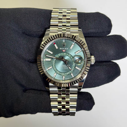 Rolex Sky-Dweller 42mm Green Dial Watch Ref# 336934 - Happy Jewelers Fine Jewelry Lifetime Warranty